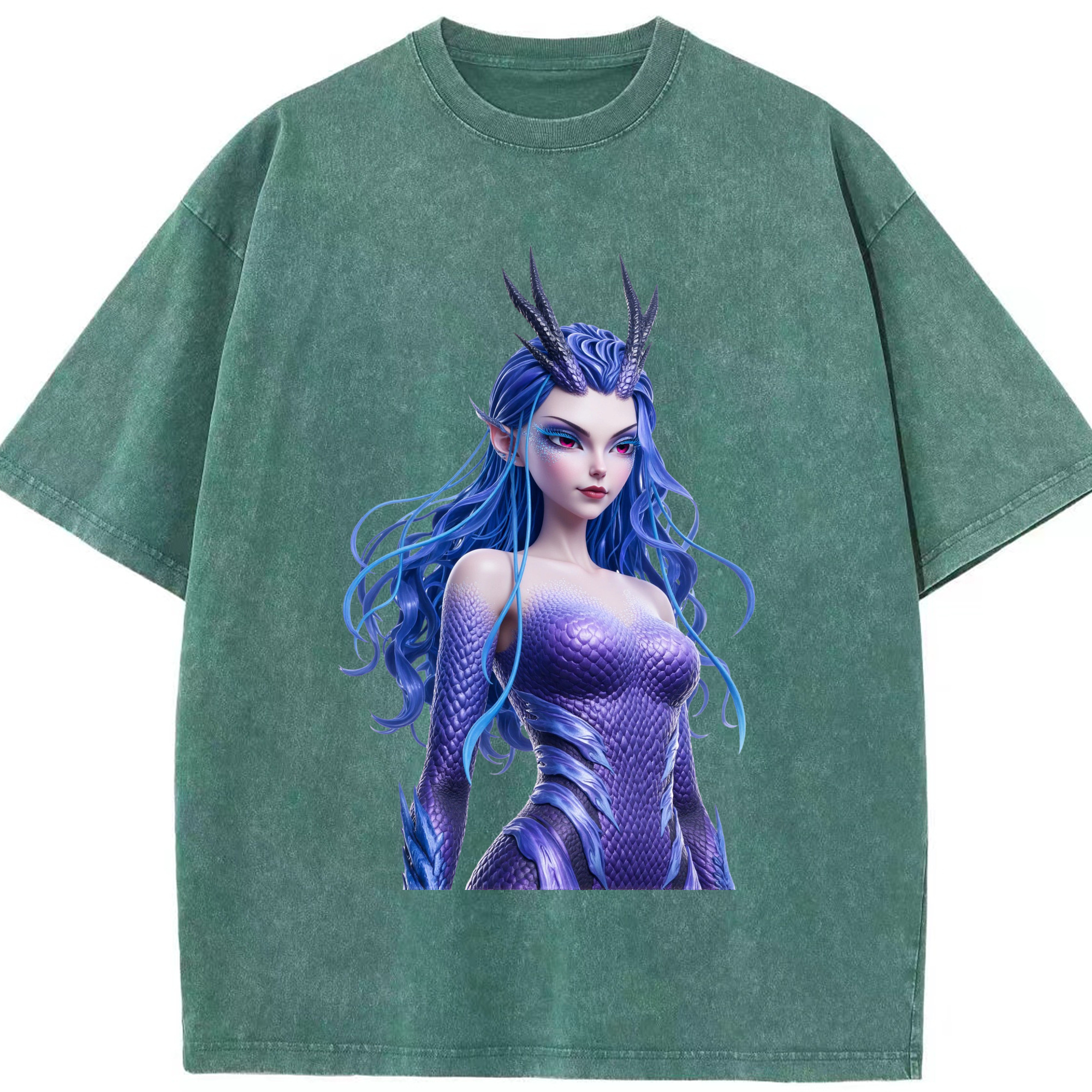 （画像用） Ne Zha 2 ナタ 魔童の大暴れ 綿100% ヴィンテージ風 半袖Tシャツ（フロントプリント）